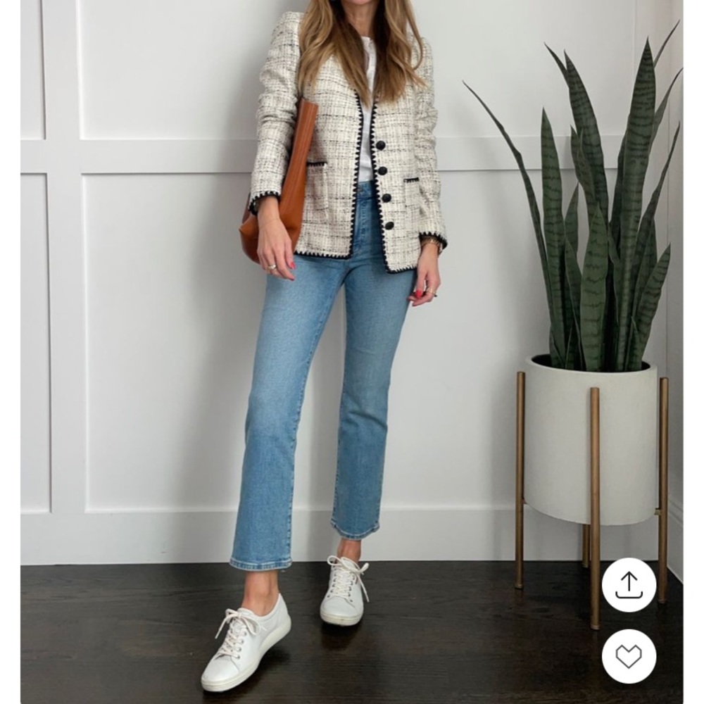 Talbots Tipped Tweed Blazer Jacket